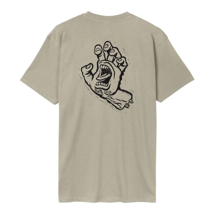 Santa Cruz Stamped Screaming Hand T-Shirt - Stone Grey