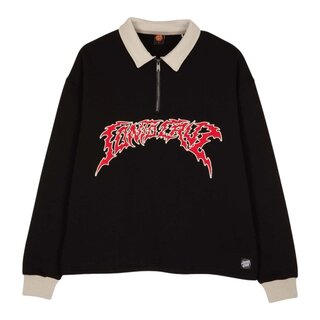 Santa Cruz Out Of Time Strip 1/4 Zip Crew - Black