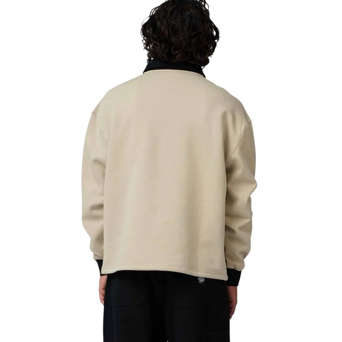 Santa Cruz Out Of Time Strip 1/4 Zip Crew -Stone Grey