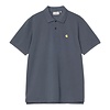 S/S Chase Pique Polo - Cozy Blue/Gold