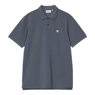 Carhartt WIP S/S Chase Pique Polo - Cozy Blue/Gold