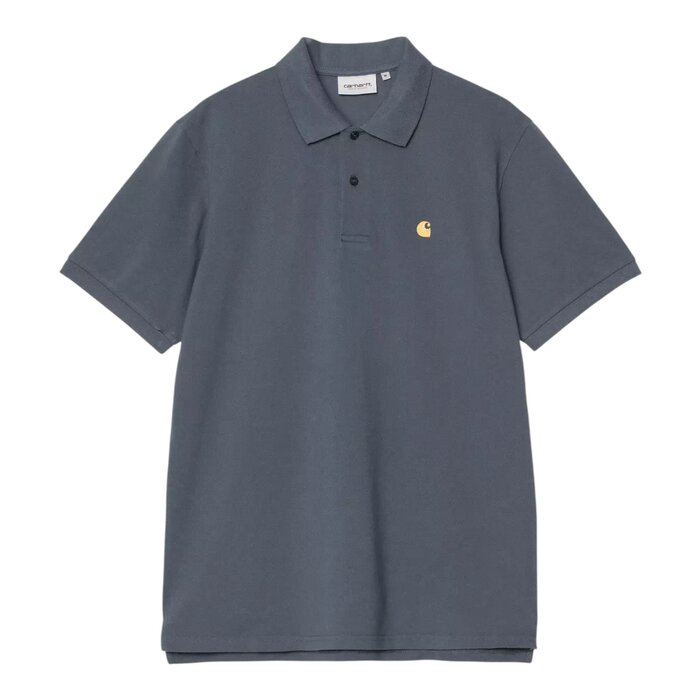Carhartt WIP S/S Chase Pique Polo - Cozy Blue/Gold