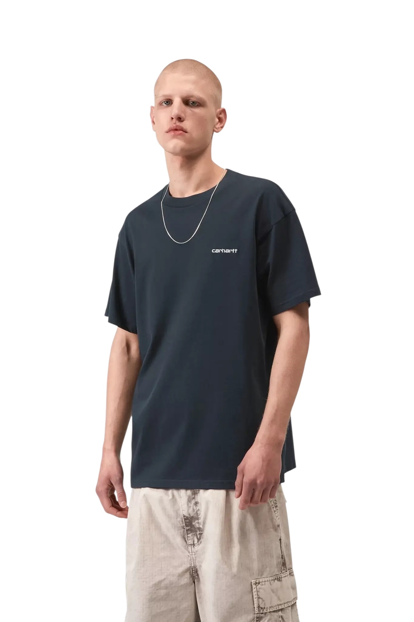 Carhartt WIP S/S Script Embroidery T-shirt - Deep Night/White