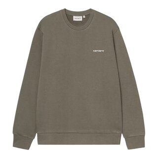 Carhartt WIP Script Embroidery Sweat - Leaf/White