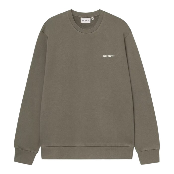 Carhartt WIP Script Embroidery Sweat - Leaf/White