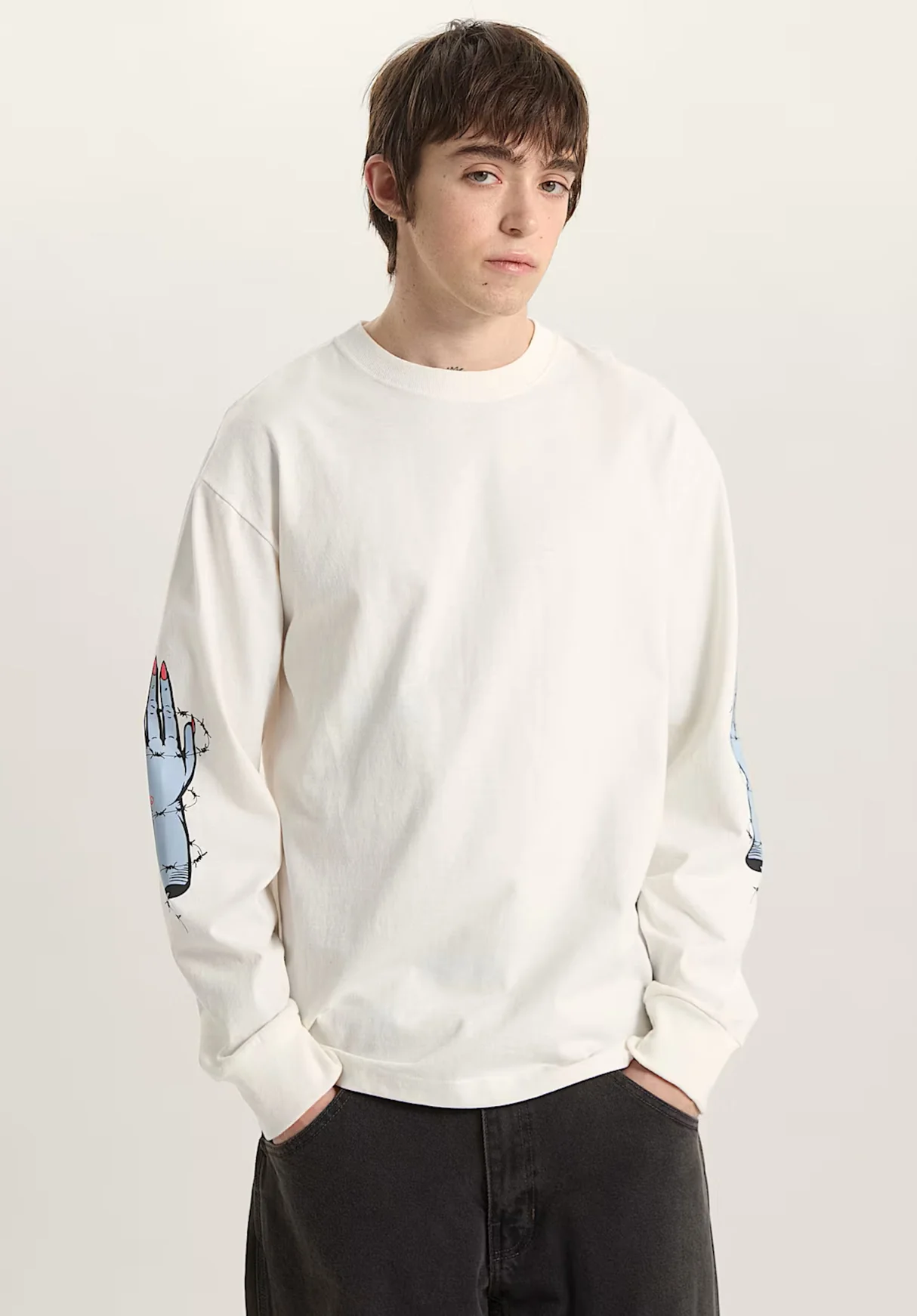 Vans Dayana Zombie Hand L/S T-Shirt - Egret
