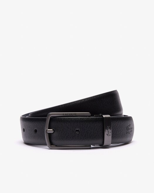 Lacoste Coffret ceinture en cuir et 2 boucles - Noir Marine