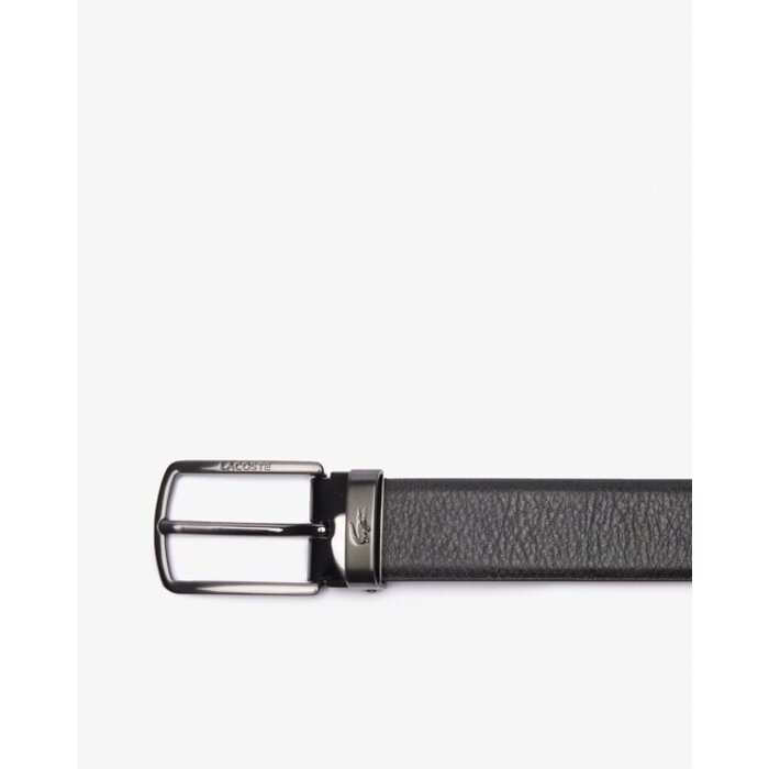 Lacoste Coffret ceinture en cuir et 2 boucles - Noir Marine