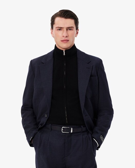 Lacoste Coffret ceinture en cuir et 2 boucles - Noir Marine