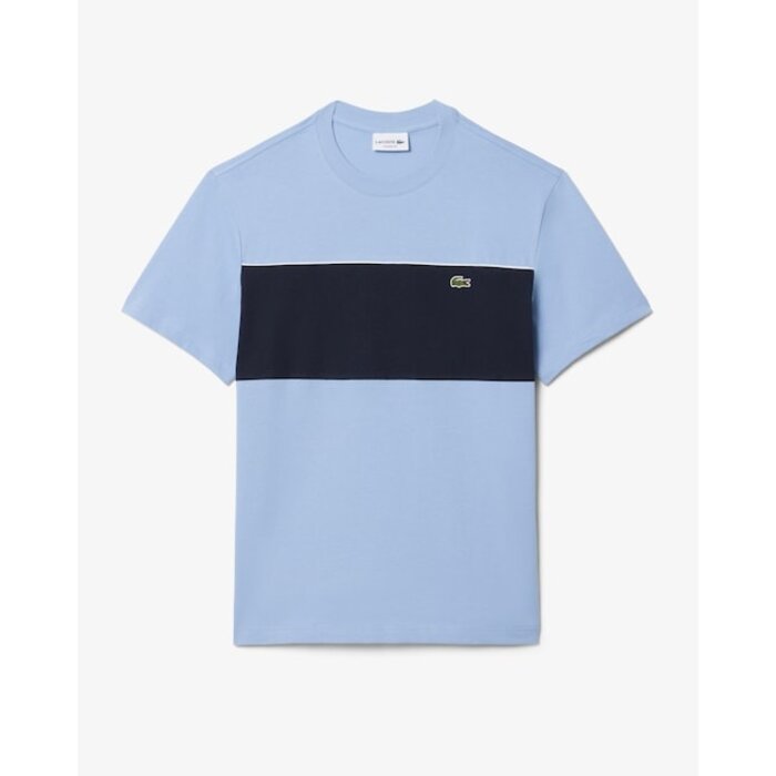 Lacoste T-shirt color-block coton - Bleu Clair/Noir