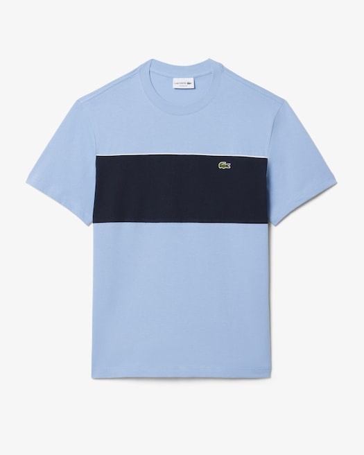 Lacoste T-shirt color-block coton - Bleu Clair/Noir