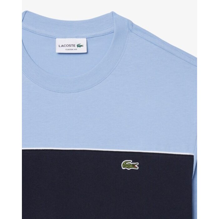 Lacoste T-shirt color-block coton - Bleu Clair/Noir