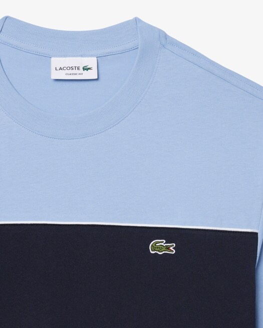 Lacoste T-shirt color-block coton - Bleu Clair/Noir