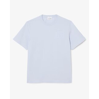 Lacoste T-shirt coton marquage embossé - Bleu Clair