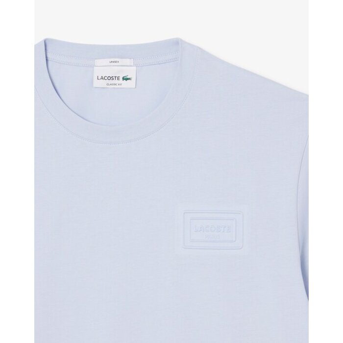 Lacoste T-shirt coton marquage embossé - Bleu Clair