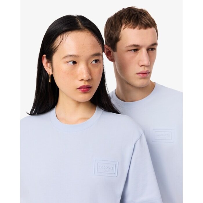Lacoste T-shirt coton marquage embossé - Bleu Clair