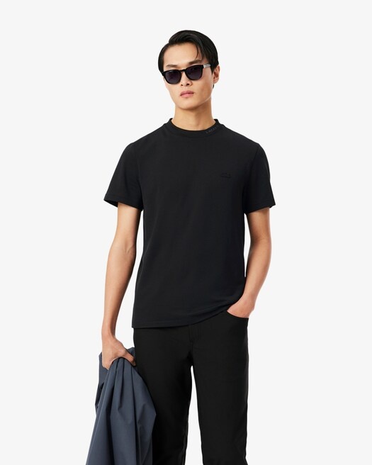 Lacoste T-shirt Commuter Piqué marquage jacquard - Noir