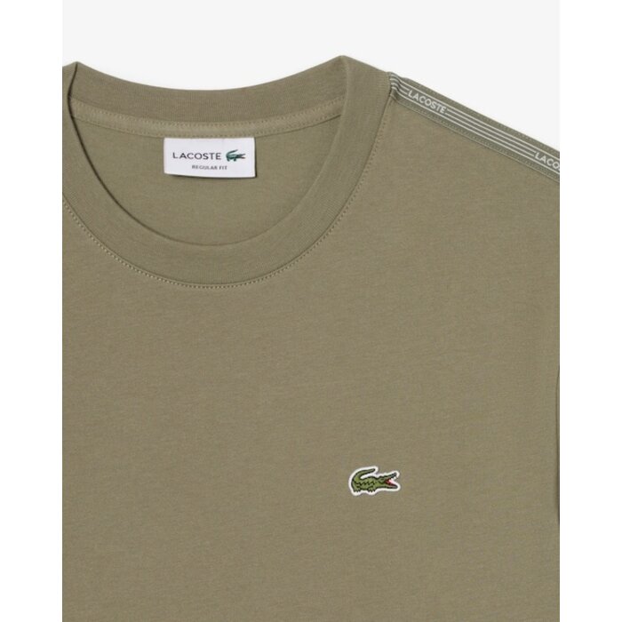 Lacoste T-shirt coton épais bande sigle - Vert Kaki