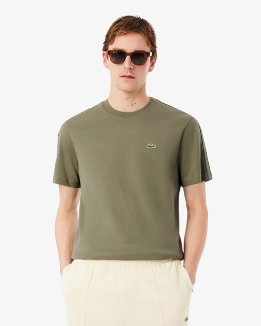 Lacoste T-shirt coton épais bande sigle - Vert Kaki