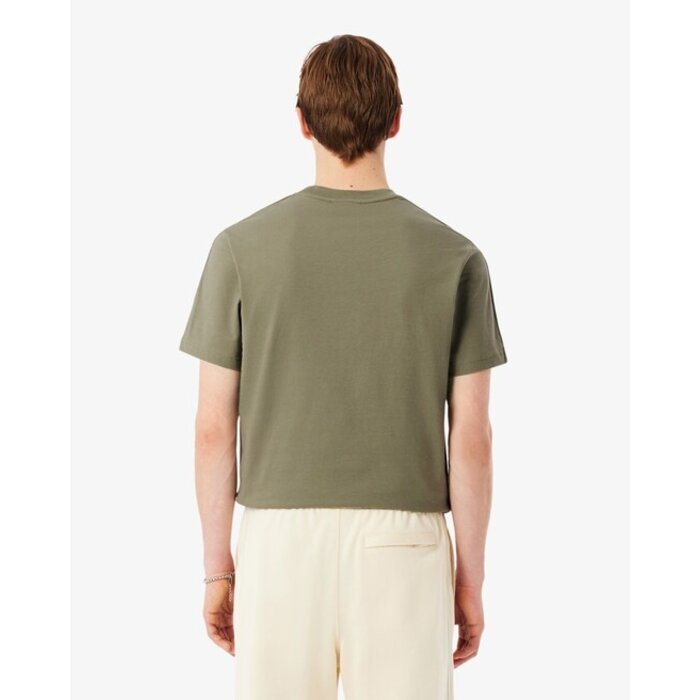 Lacoste T-shirt coton épais bande sigle - Vert Kaki