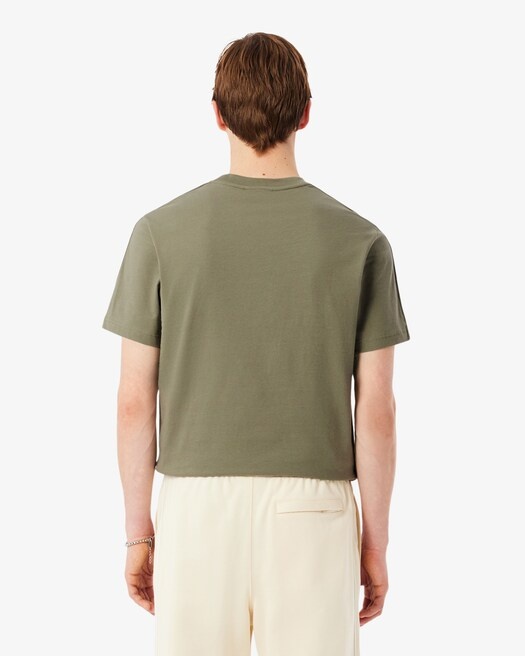 Lacoste T-shirt coton épais bande sigle - Vert Kaki