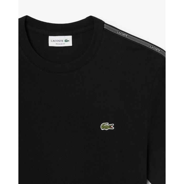 Lacoste T-shirt coton épais bande sigle - Noir