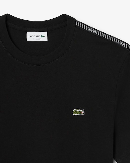 Lacoste T-shirt coton épais bande sigle - Noir