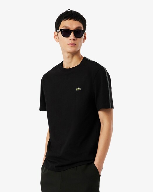 Lacoste T-shirt coton épais bande sigle - Noir
