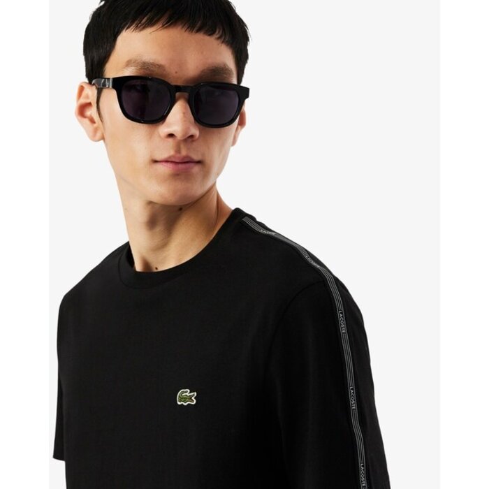 Lacoste T-shirt coton épais bande sigle - Noir