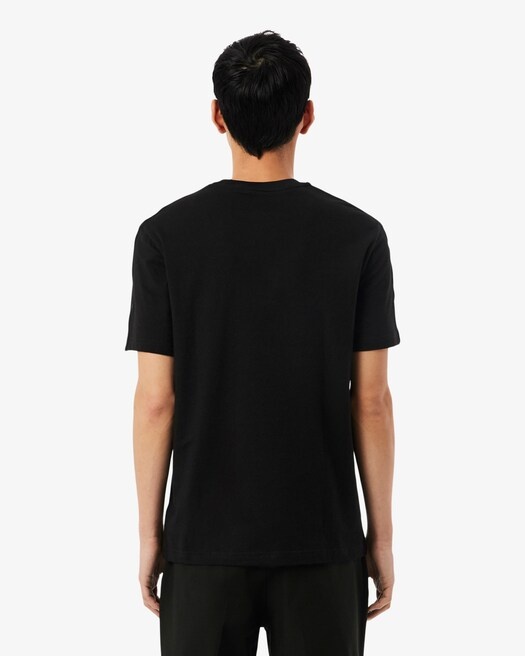 Lacoste T-shirt coton épais bande sigle - Noir