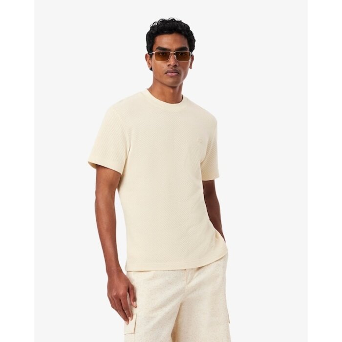 Lacoste T-shirt Coton Ajouré - Beige