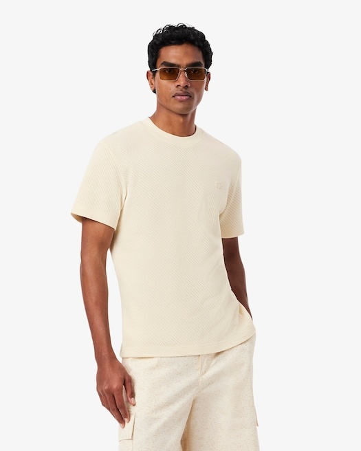 Lacoste T-shirt Coton Ajouré - Beige