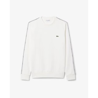 Lacoste Sweatshirt molleton bande rayée - Blanc