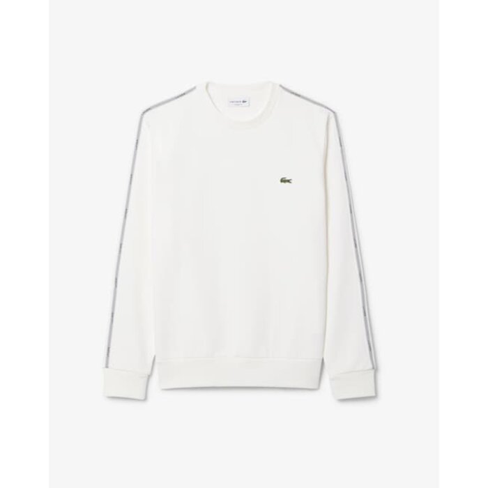 Lacoste Sweatshirt molleton bande rayée - Blanc