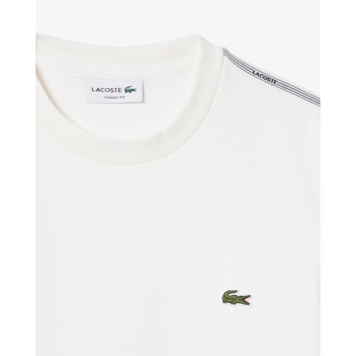 Lacoste Sweatshirt molleton bande rayée - Blanc