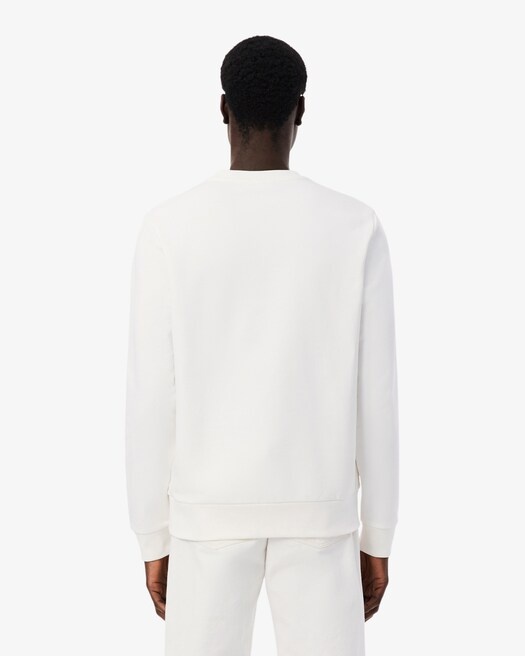 Lacoste Sweatshirt molleton bande rayée - Blanc