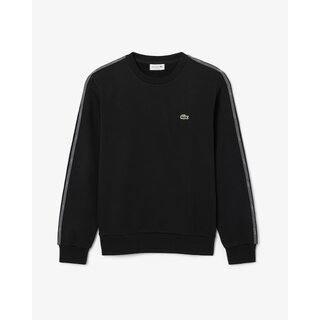 Lacoste Sweatshirt molleton bande rayée - Noir