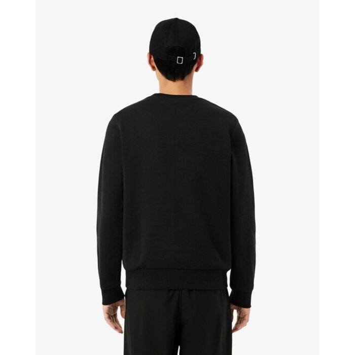 Lacoste Sweatshirt molleton bande rayée - Noir