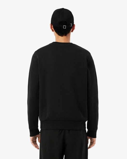 Lacoste Sweatshirt molleton bande rayée - Noir