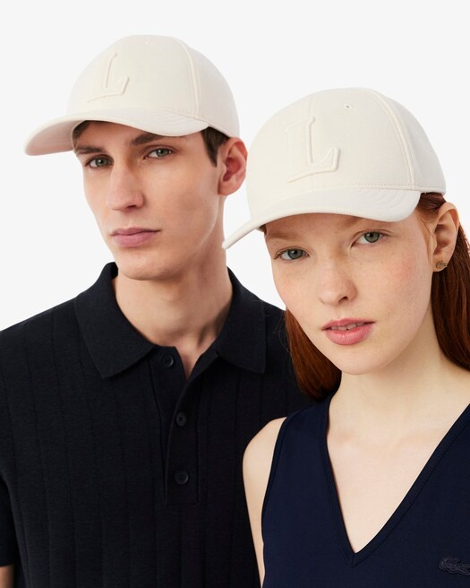 Lacoste Casquette badge en Piqué - Beige