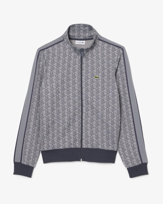 Lacoste Veste de survêtement zippée Paris jacquard -  Gris Clair/Gris Foncé