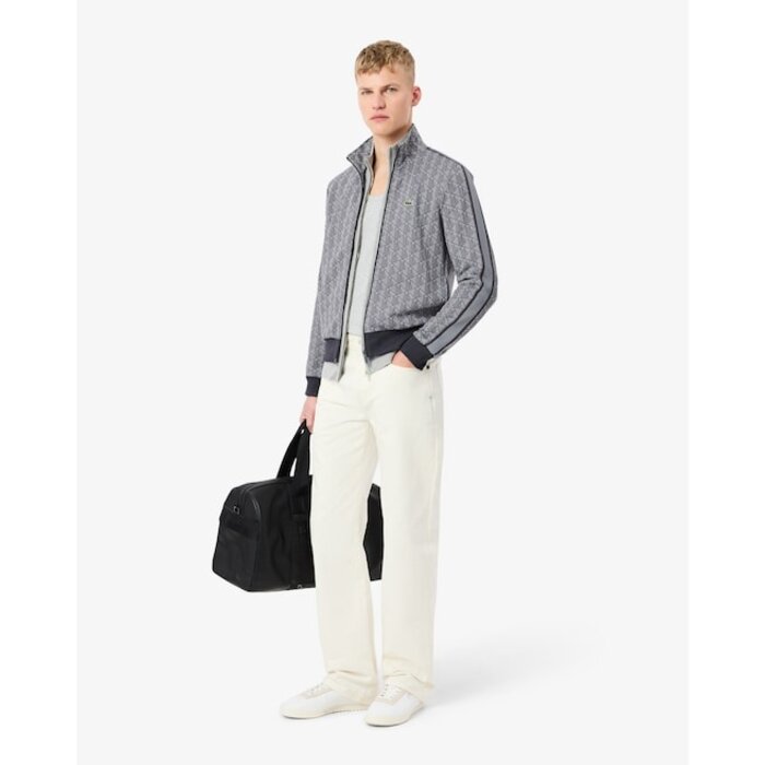 Lacoste Veste de survêtement zippée Paris jacquard -  Gris Clair/Gris Foncé