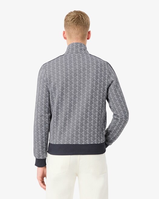 Lacoste Veste de survêtement zippée Paris jacquard -  Gris Clair/Gris Foncé