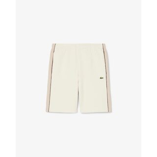 Lacoste Short regular fit color-block molleton  - Blanc/Beige