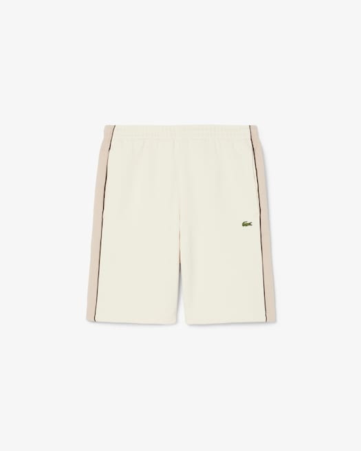 Lacoste Short regular fit color-block molleton  - Blanc/Beige