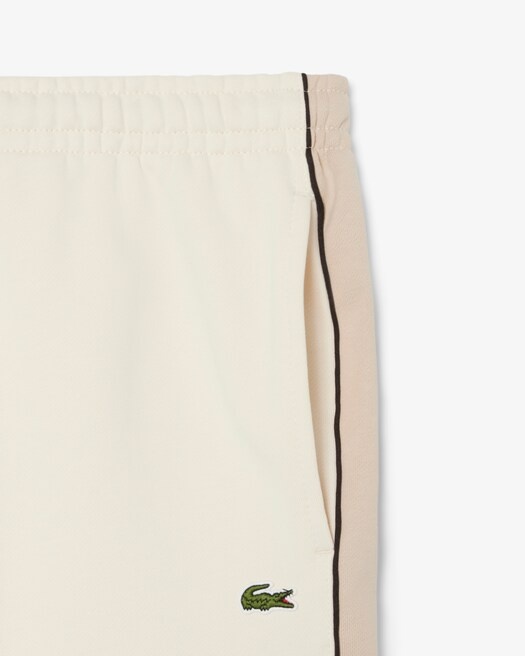 Lacoste Short regular fit color-block molleton  - Blanc/Beige