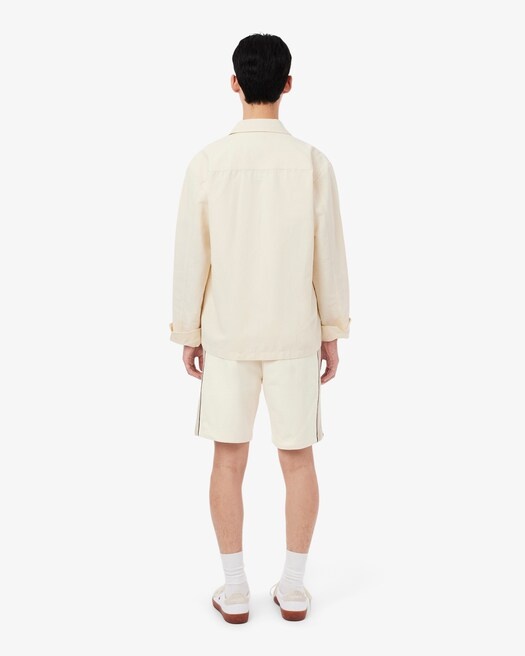 Lacoste Short regular fit color-block molleton  - Blanc/Beige