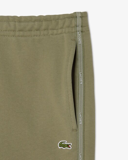Lacoste Short regular fit molleton bandes siglées - Vert Kaki