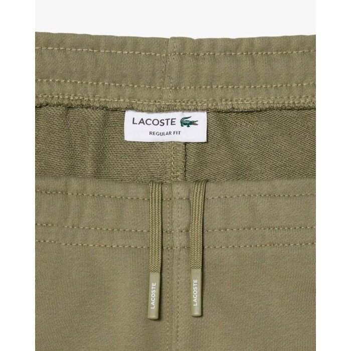 Lacoste Short regular fit molleton bandes siglées - Vert Kaki