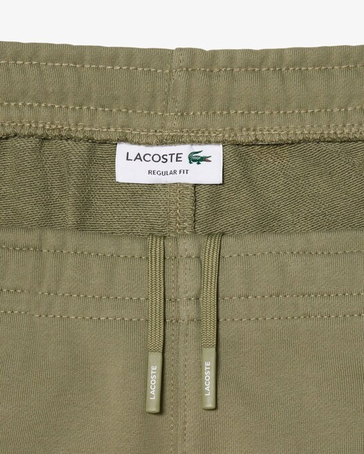 Lacoste Short regular fit molleton bandes siglées - Vert Kaki